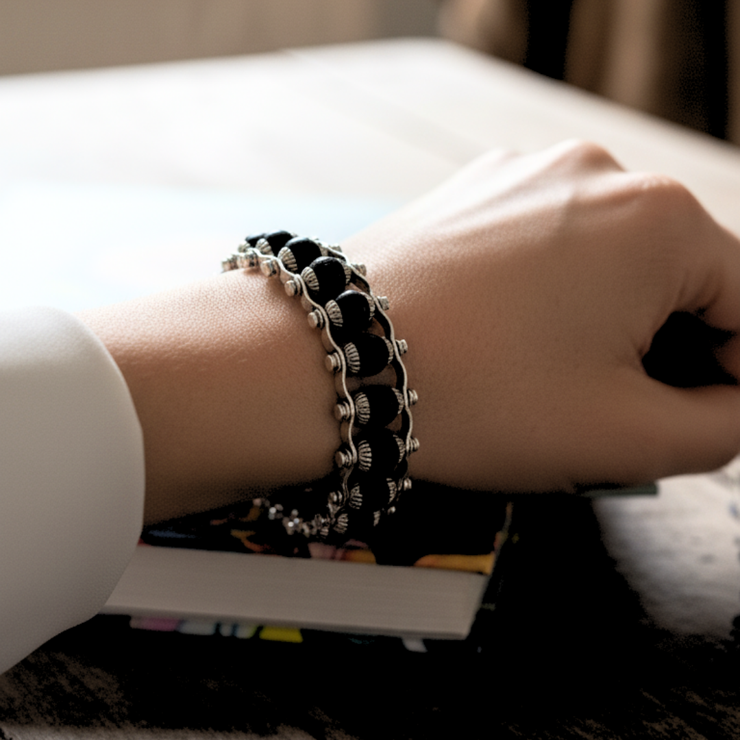 Silver Chain Karungali Protection Bracelet