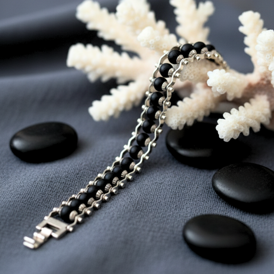 Silver Chain Karungali Protection Bracelet