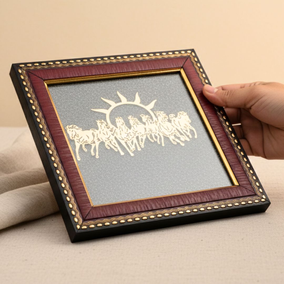 7 Horses Raw Pyrite Frame (Lab Certified)