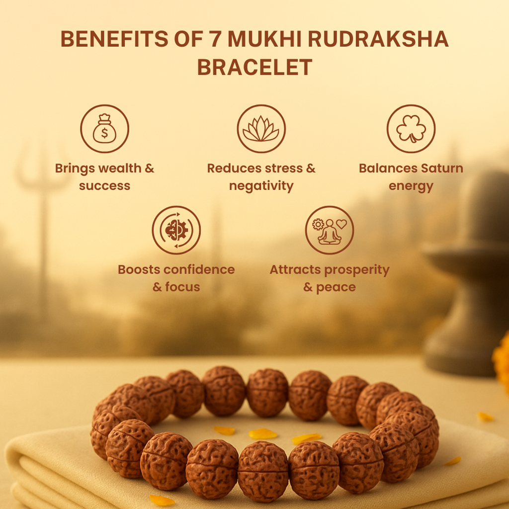 Trivah 7 Mukhi Rudraksha Bracelet