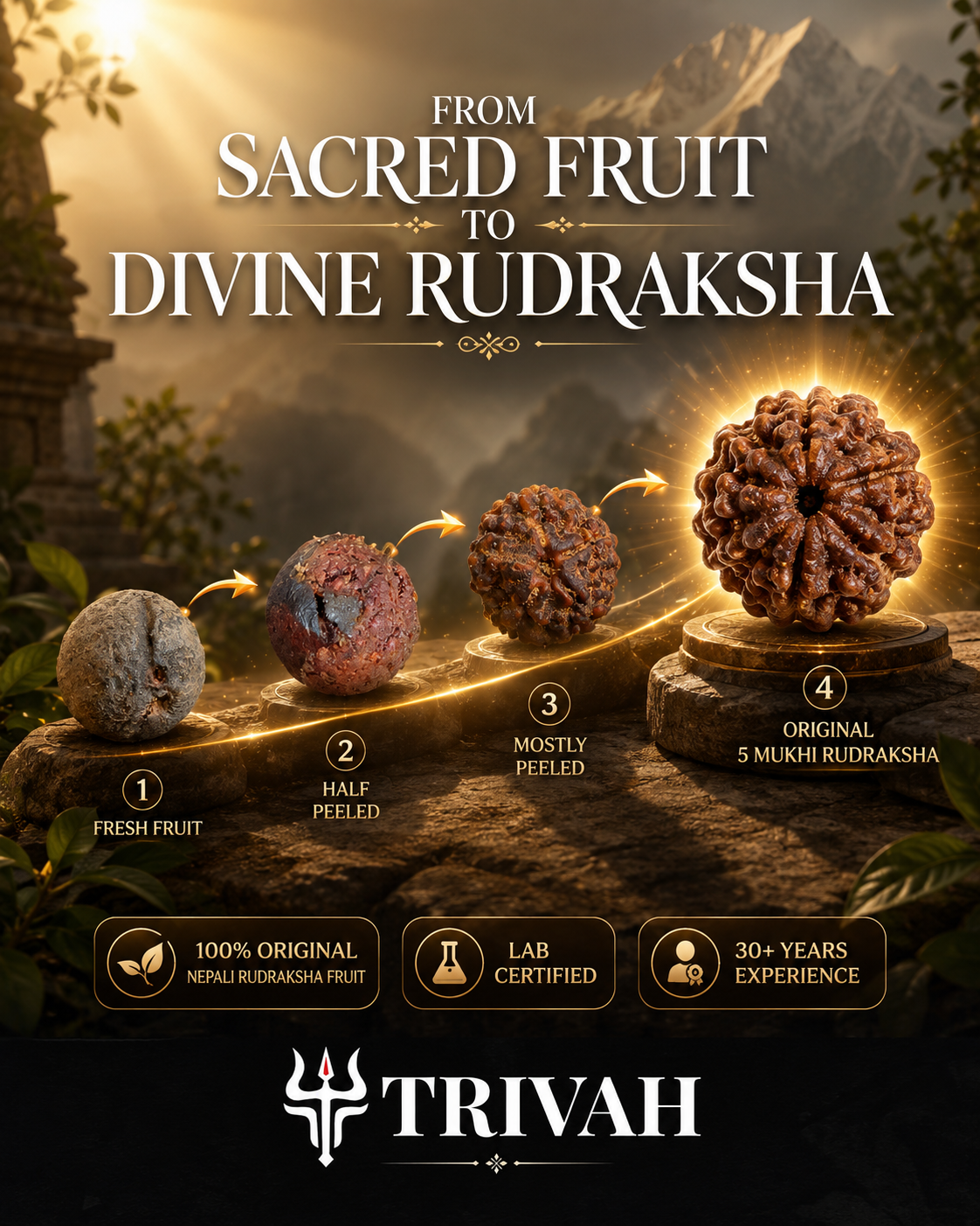 5 Mukhi Nepal Rudraksha Fruit