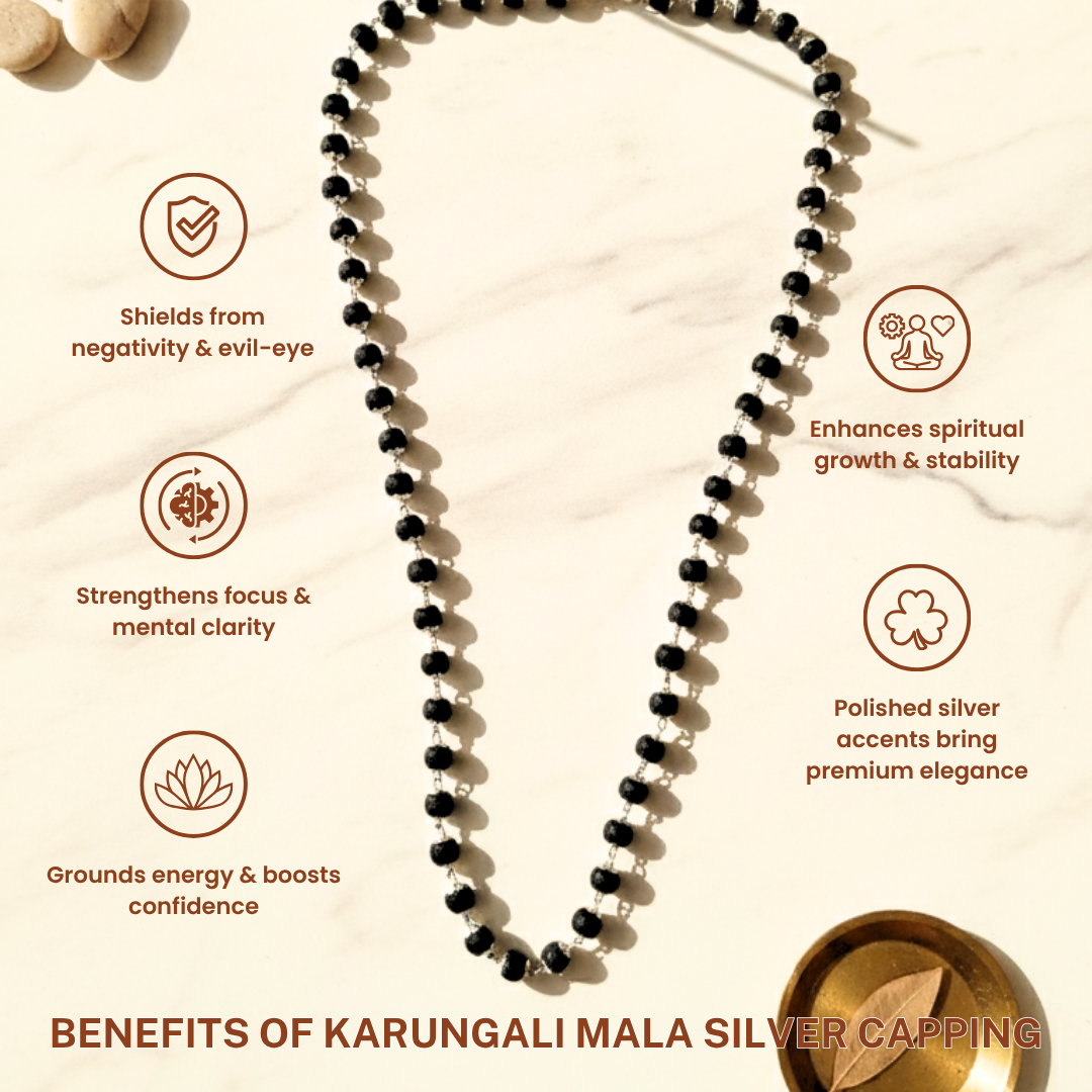 Silver Plated Eternal Karungali Mala