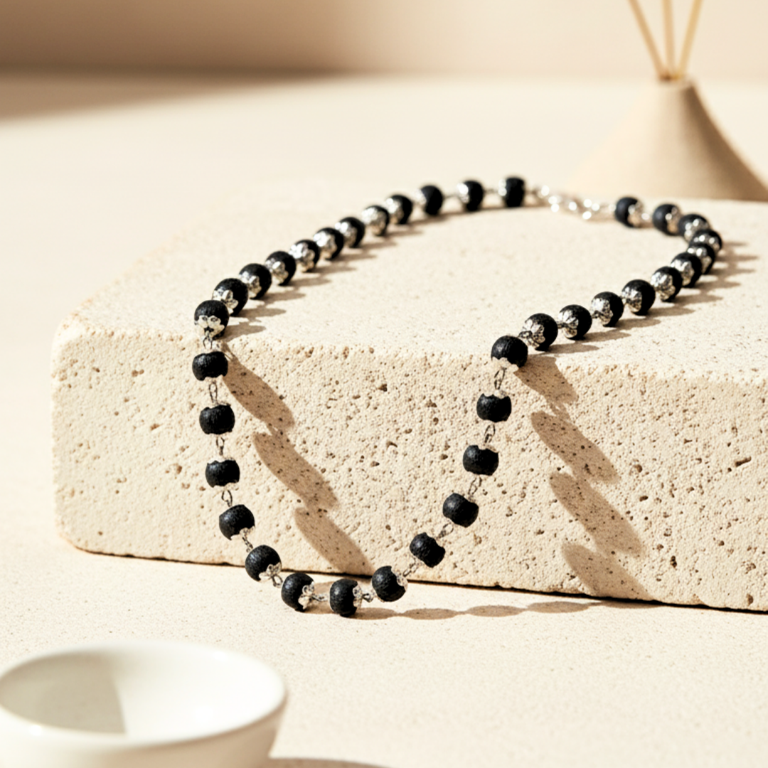 Silver Plated Eternal Karungali Mala