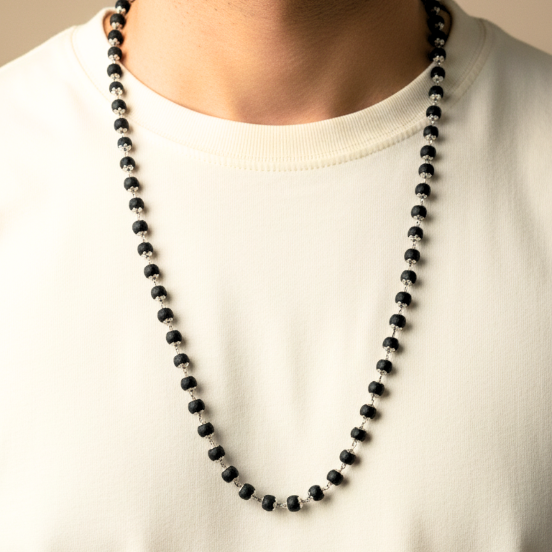 Silver Plated Eternal Karungali Mala