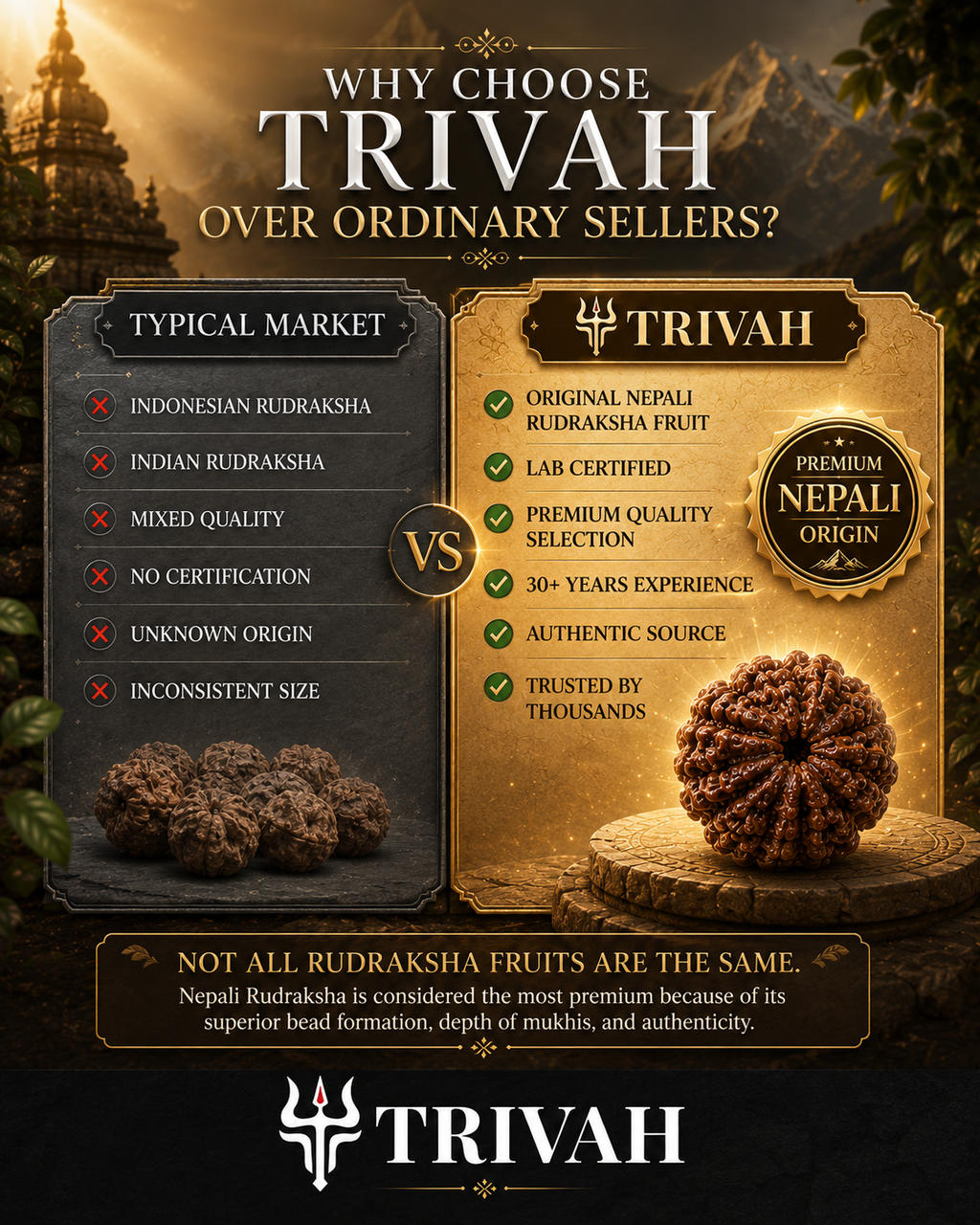 5 Mukhi Nepal Rudraksha Fruit