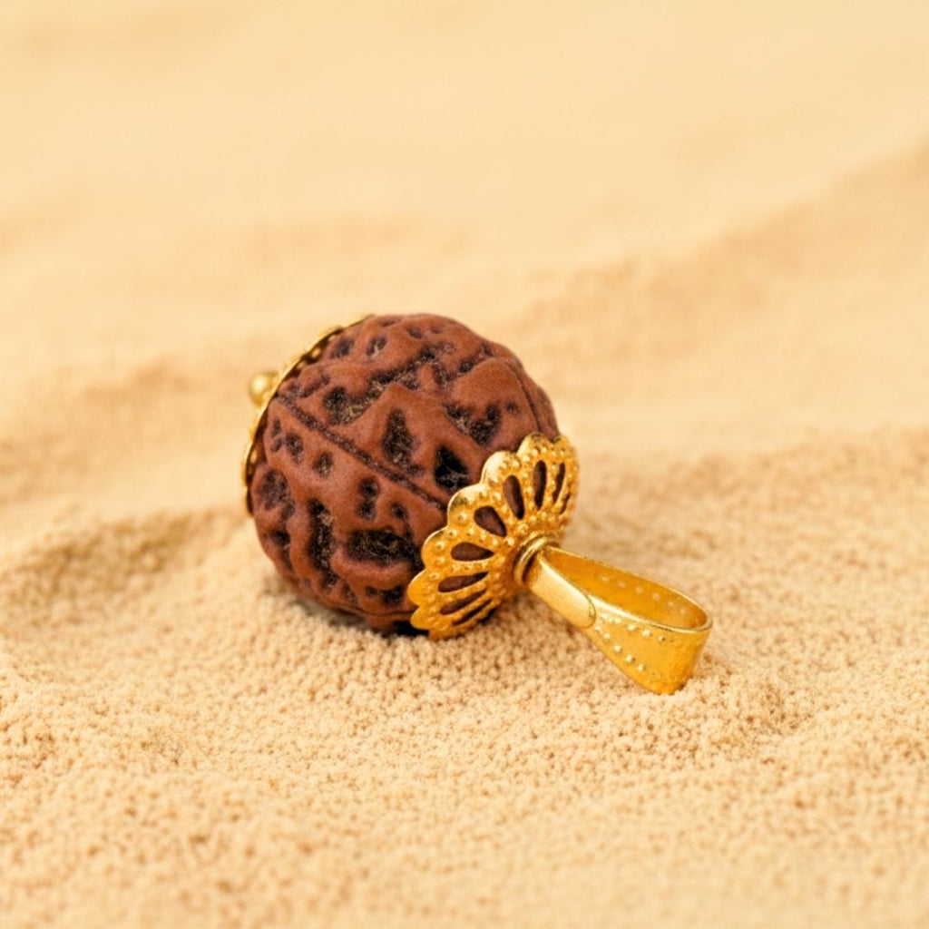 Trivah 5 Mukhi Nepali Rudraksha| Gold Plated