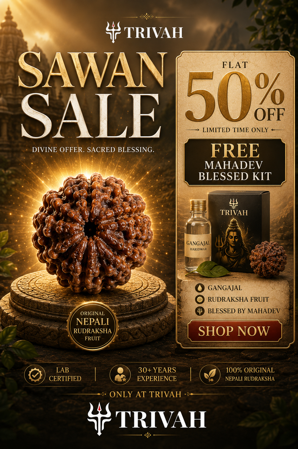 5 Mukhi Nepal Rudraksha Fruit