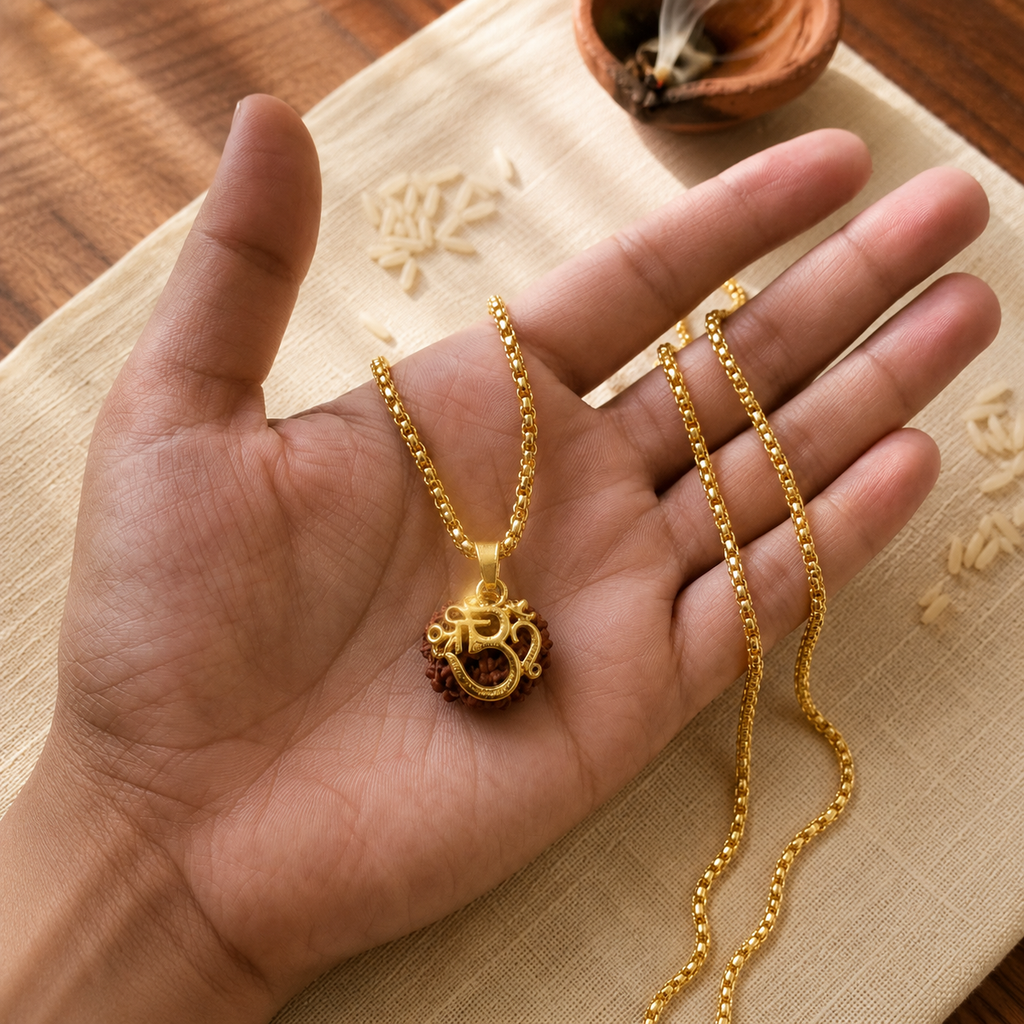 7 Mukhi Shree Om Rudraksha Pendant (Nepal)