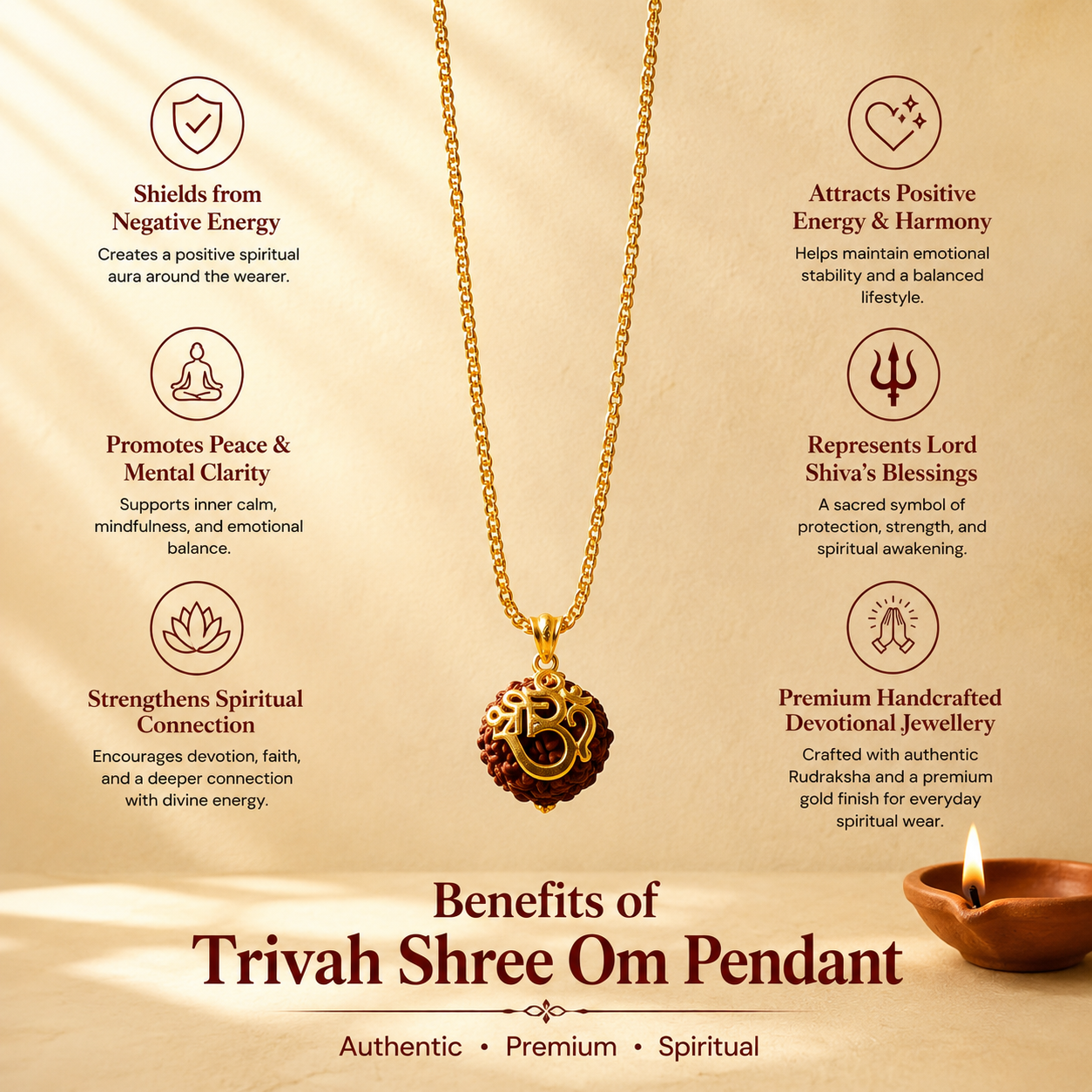 7 Mukhi Shree Om Rudraksha Pendant (Nepal)