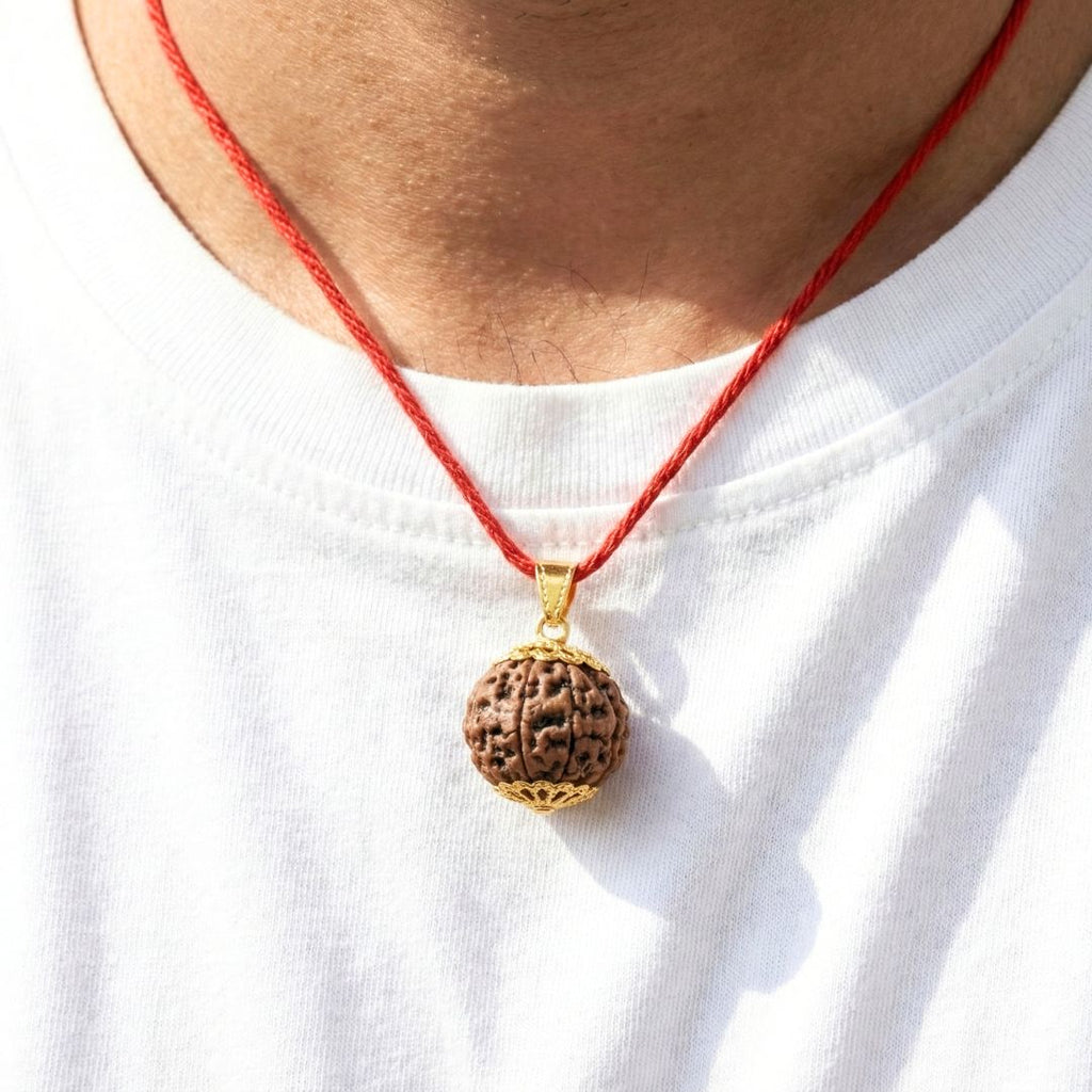 Trivah 7 Mukhi Nepali Rudraksha | Gold Plated